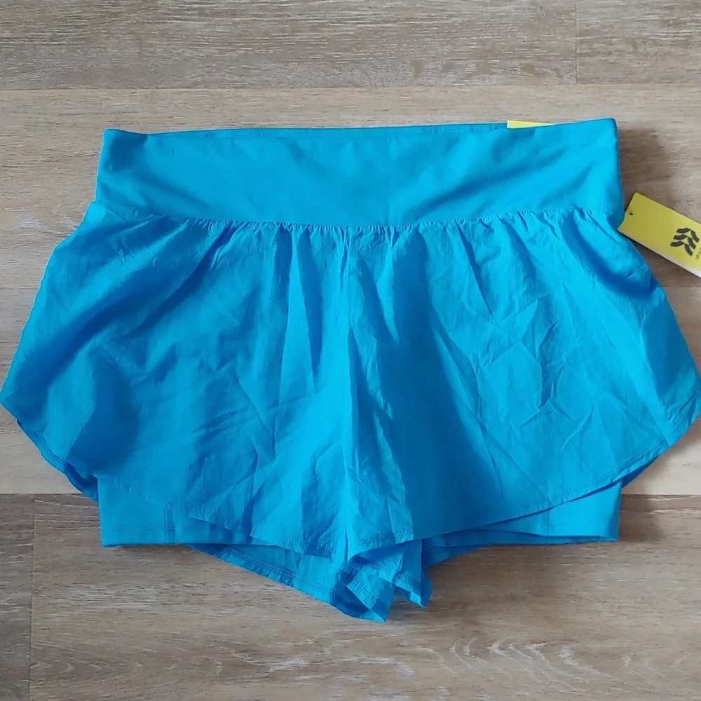 NWT All in Motion Women's 2-In-1 Athletic Running Shorts Blue Size XXL
